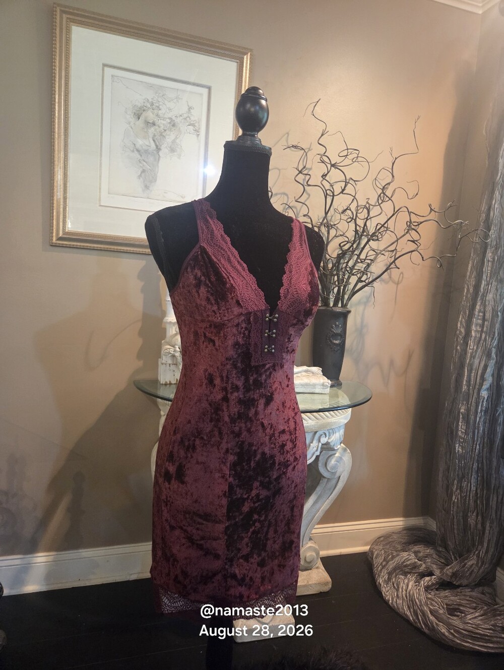 FREE PEOPLE Wait for It Mini Dress Garnet Empress Velvet XS